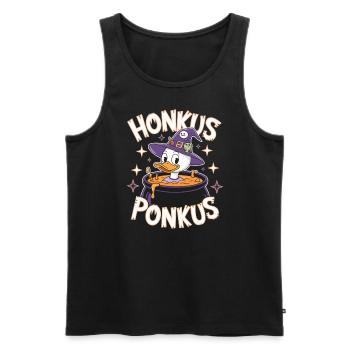 Honkus Ponkus Funny Duck Witch Halloween Magic - Men's Premium Organic Tank Top - black - Front - Michal (187cm)