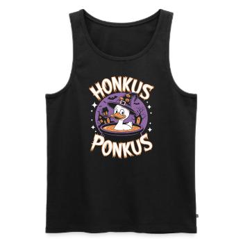 Honkus Ponkus Funny Duck Witch Halloween Magic - Men's Premium Organic Tank Top - black - Front - Michal (187cm)