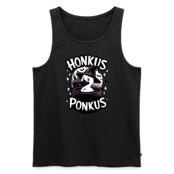 Honkus Ponkus Funny Duck Witch Halloween Magic - Men's Premium Organic Tank Top - black - Front - Michal (187cm)