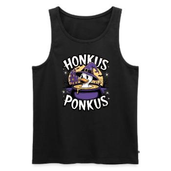 Honkus Ponkus Funny Duck Witch Halloween Magic - Men's Premium Organic Tank Top - black - Front - Michal (187cm)