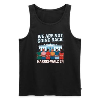 Nous ne reviendrons pas en arrière Harris-Walz 2024 Politique - Débardeur bio Premium Homme - noir - Devant - AI Model Male 178 light (178cm)