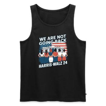 Nous ne reviendrons pas en arrière Harris-Walz 2024 Politique - Débardeur bio Premium Homme - noir - Devant - AI Model Male 178 light (178cm)