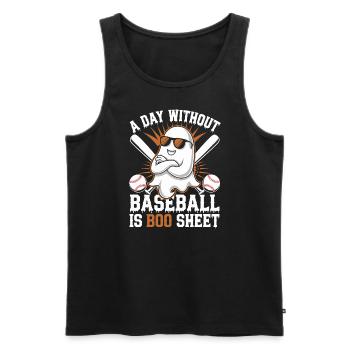 A Day Without Baseball Is Boo Sheet Ghost - Männer Premium Bio Tank Top - Schwarz - Vorne - AI Model Male 178 light (178cm)