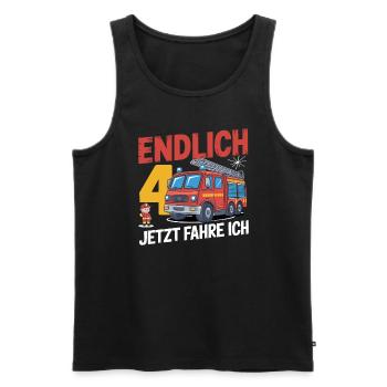 Finally 4 Now I Drive a Fire Engine - Men's Premium Organic Tank Top - black - Front - Michal (187cm)