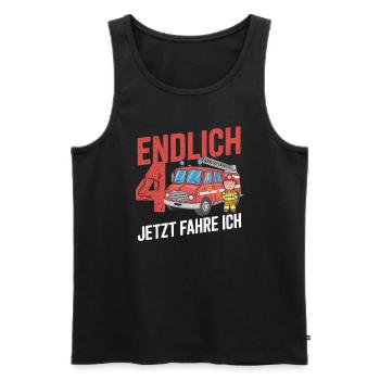 Finally 4 Now I Drive a Fire Engine - Men's Premium Organic Tank Top - black - Front - Michal (187cm)
