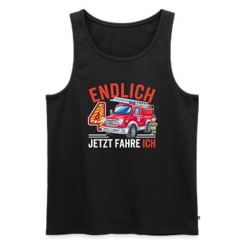 Finally 4 Now I Drive a Fire Engine - Men's Premium Organic Tank Top - black - Front - Michal (187cm)