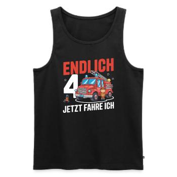 Finally 4 Now I'm driving the fire brigade - Men's Premium Organic Tank Top - black - Front - Michal (187cm)