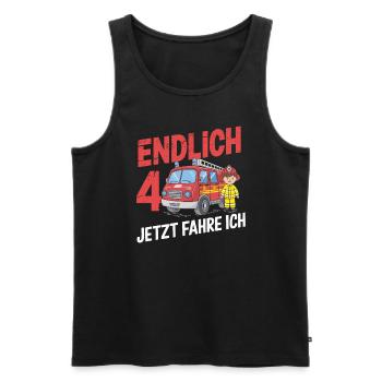 Finally 4 Now I'm driving the fire brigade - Men's Premium Organic Tank Top - black - Front - Michal (187cm)