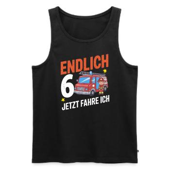 Endlich 6 Jetzt Fahre Ich Feuerwehr - Männer Premium Bio Tank Top - Schwarz - Vorne - AI Model Male 178 light (178cm)