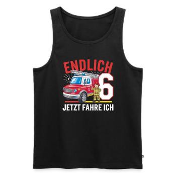 Endlich 6 Jetzt Fahre Ich Feuerwehr - Männer Premium Bio Tank Top - Schwarz - Vorne - AI Model Male 178 light (178cm)