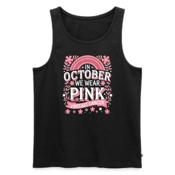 En octobre, nous portons du Pink Horror Breast Cancer - Débardeur bio Premium Homme - noir - Devant - Michal (187cm)