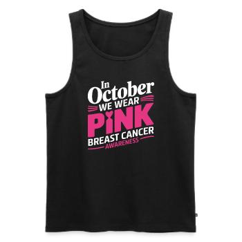 En octobre, nous portons du Pink Horror Breast Cancer - Débardeur bio Premium Homme - noir - Devant - Michal (187cm)