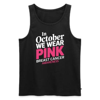 In October We Wear Pink Horror Breast Cancer - Men's Premium Organic Tank Top - black - Front - Michal (187cm)