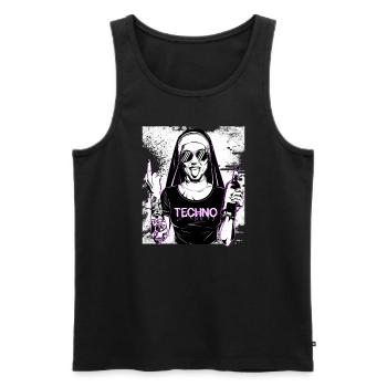 Rebellious Nun Techno Party Hardstyle - Débardeur bio Premium Homme - noir - Devant - AI Model Male 178 light (178cm)