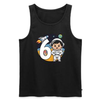 6th Birthday Astronaut Space Adventure for Boys - Men's Premium Organic Tank Top - black - Front - Michal (187cm)