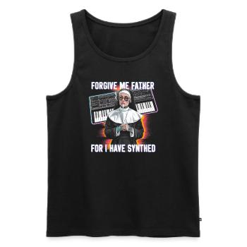 Forgive Me Father For I Have Synthed Funny Synth - Männer Premium Bio Tank Top - Schwarz - Vorne - AI Model Male 178 light (178cm)