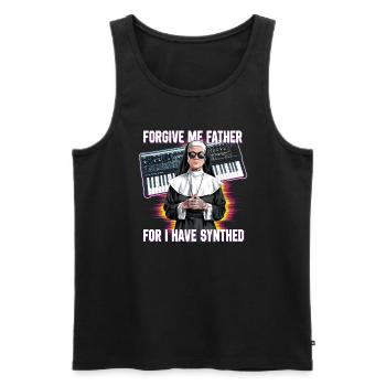Forgive Me Father For I Have Synthed Funny Synth - Männer Premium Bio Tank Top - Schwarz - Vorne - AI Model Male 178 light (178cm)