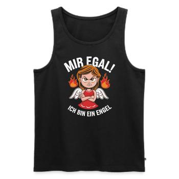 Mir Egal! Ich Bin Ein Engel Lustiges Sarkasmus - Männer Premium Bio Tank Top - Schwarz - Vorne - Michal (187cm)
