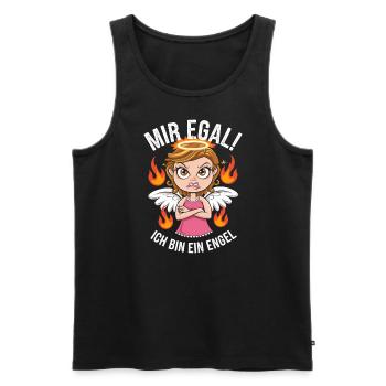 Mir Egal! Ich Bin Ein Engel Lustiges Sarkasmus - Männer Premium Bio Tank Top - Schwarz - Vorne - Michal (187cm)