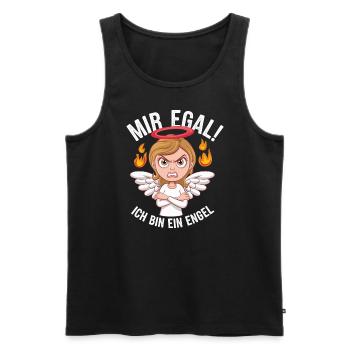 Mir Egal! Ich Bin Ein Engel Lustiges Sarkasmus - Männer Premium Bio Tank Top - Schwarz - Vorne - Michal (187cm)