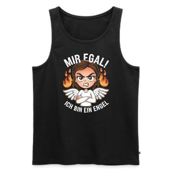 Mir Egal! Ich Bin Ein Engel Lustiges Sarkasmus - Männer Premium Bio Tank Top - Schwarz - Vorne - Michal (187cm)