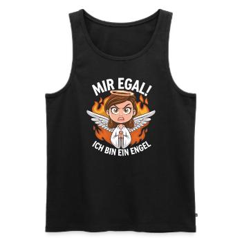 Mir Egal! Ich Bin Ein Engel Lustiges Sarkasmus - Männer Premium Bio Tank Top - Schwarz - Vorne - Michal (187cm)