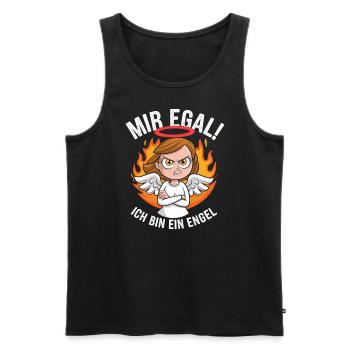Mir Egal! Ich Bin Ein Engel Lustiges Sarkasmus - Männer Premium Bio Tank Top - Schwarz - Vorne - Michal (187cm)