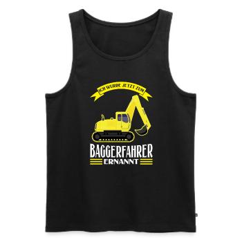 Baggerfahrer Job Baustelle Geschenk - Männer Premium Bio Tank Top - Schwarz - Vorne - Michal (187cm)