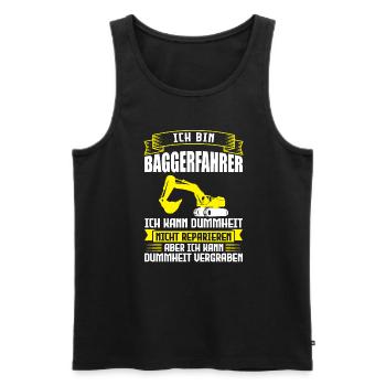 Baggerfahrer Job Bagger Geschenk - Männer Premium Bio Tank Top - Schwarz - Vorne - Michal (187cm)