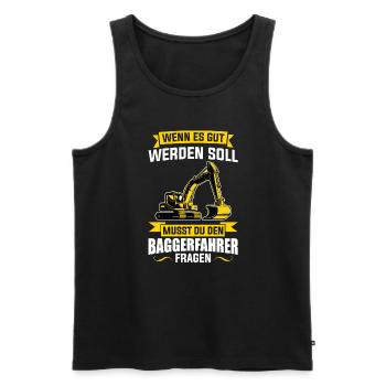 Baggerfahrer Job Bauarbeiten Geschenk - Männer Premium Bio Tank Top - Schwarz - Vorne - Michal (187cm)