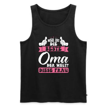 Oma Familie Großmutter Geschenk - Männer Premium Bio Tank Top - Schwarz - Vorne - Michal (187cm)