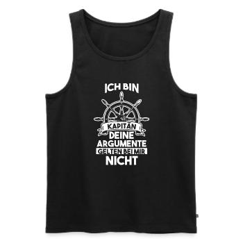 Kapitän Boot Segelboot Geschenk - Männer Premium Bio Tank Top - Schwarz - Vorne - Michal (187cm)