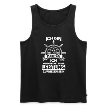 Kapitän Boot Segelboot Geschenk - Männer Premium Bio Tank Top - Schwarz - Vorne - Michal (187cm)
