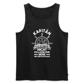 Kapitän Boot Segelboot Geschenk - Männer Premium Bio Tank Top - Schwarz - Vorne - Michal (187cm)