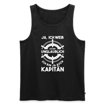 Kapitän Boot Bootsfahrer Geschenk - Männer Premium Bio Tank Top - Schwarz - Vorne - Michal (187cm)