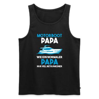 Motorboot Papa Vater Geschenk - Männer Premium Bio Tank Top - Schwarz - Vorne - Michal (187cm)