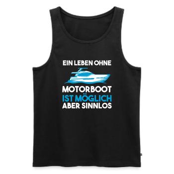 Motorboot Boot Bootfahren Geschenk - Männer Premium Bio Tank Top - Schwarz - Vorne - Michal (187cm)