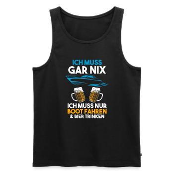 Boot Bier Bootsfahrer Geschenk - Männer Premium Bio Tank Top - Schwarz - Vorne - Michal (187cm)