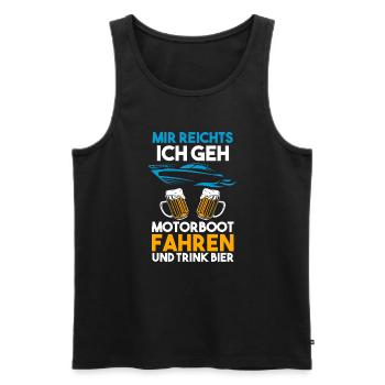Motorboot Bier Bootsbesitzer Geschenk - Männer Premium Bio Tank Top - Schwarz - Vorne - AI Model Male 178 light (178cm)