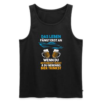 Motorboot Bier Bootsbesitzer Geschenk - Männer Premium Bio Tank Top - Schwarz - Vorne - AI Model Male 178 light (178cm)