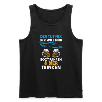 Boot Bier Bootsfahrer Geschenk - Männer Premium Bio Tank Top - Schwarz - Vorne - Michal (187cm)
