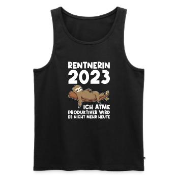 Rentnerin 2023 Faultier Ruhestand Geschenk - Männer Premium Bio Tank Top - Schwarz - Vorne - Michal (187cm)