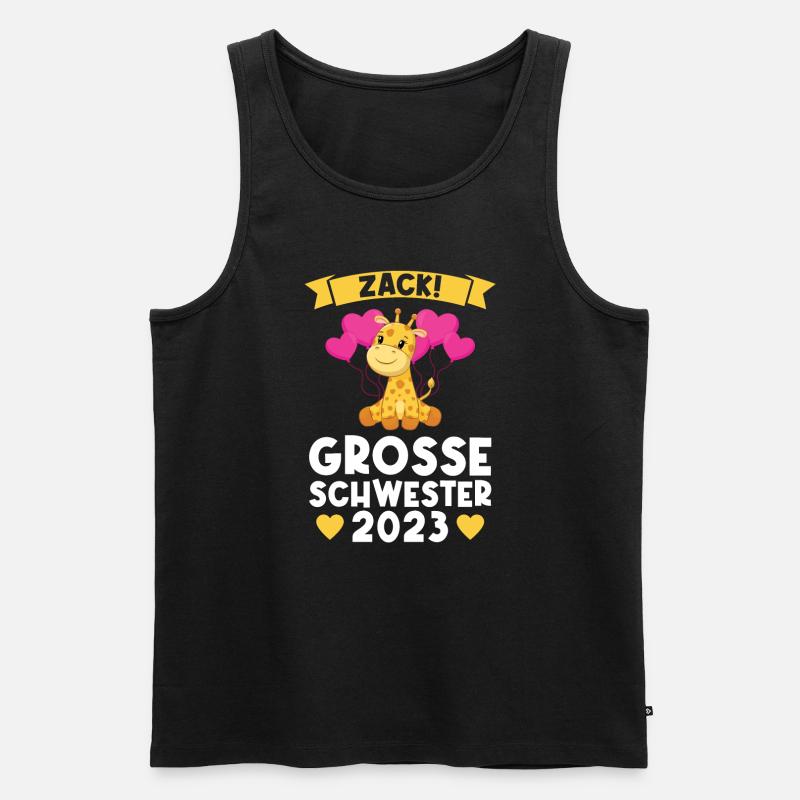 Schwestern Giraffe Grosse Schwester Geschenk - Männer Premium Bio Tank Top - Schwarz