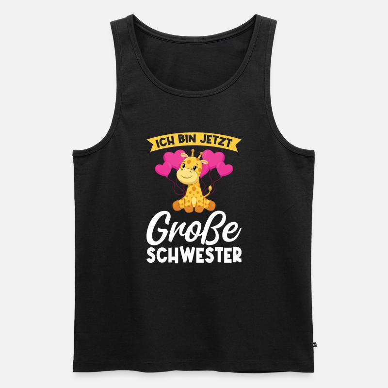 Schwestern Giraffe Grosse Schwester Geschenk - Männer Premium Bio Tank Top - Schwarz