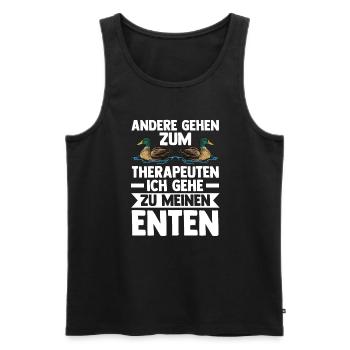 Ente Bauer Enten Ente Geschenk - Männer Premium Bio Tank Top - Schwarz - Vorne - Michal (187cm)
