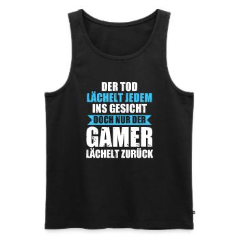 Gamers Gamer Spiel Geschenk - Männer Premium Bio Tank Top - Schwarz - Vorne - Michal (187cm)