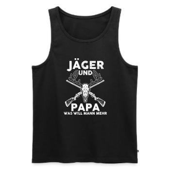 Wald Jäger Jagd Geschenk - Männer Premium Bio Tank Top - Schwarz - Vorne - Michal (187cm)