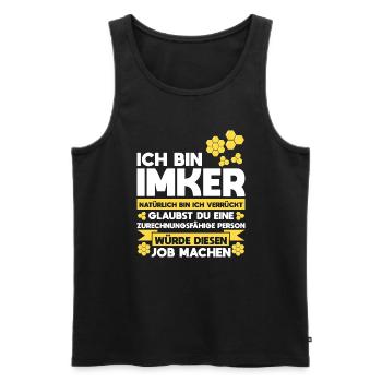 Imker Bienen Honig Geschenk - Männer Premium Bio Tank Top - Schwarz - Vorne - Michal (187cm)