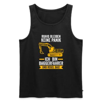 Baggerfahrer Job Baggerführer Geschenk - Männer Premium Bio Tank Top - Schwarz - Vorne - Michal (187cm)