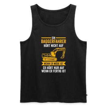 Baggerfahrer Job Baggerführer Geschenk - Männer Premium Bio Tank Top - Schwarz - Vorne - Michal (187cm)